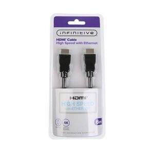 INFINITIVE HDMI HIGH SPEED W/ ETHERNET 6ft. CABLE 4K BRAND NEW, FACTORY SEALED
